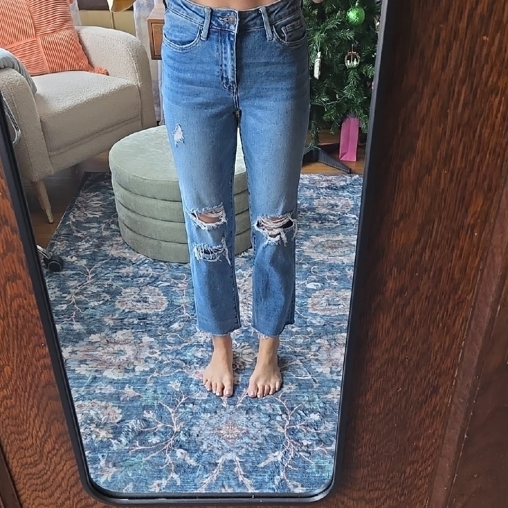 Women's Blue Distressed Jeans